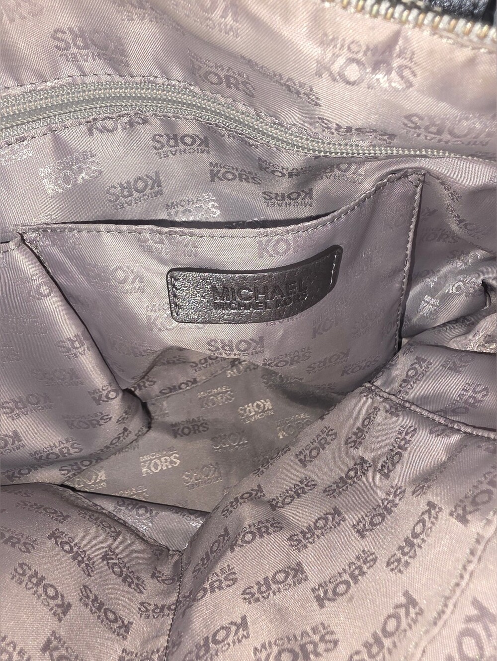 Michael Kors Gray MK Signature Tote Bag with Dual Straps - Picture 8 of 11